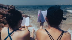 reading on the beach