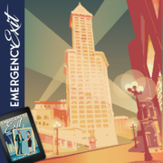 Illustration of Smith Tower from the novel Emergency Exit