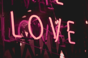 Neon Sign with the word "love"